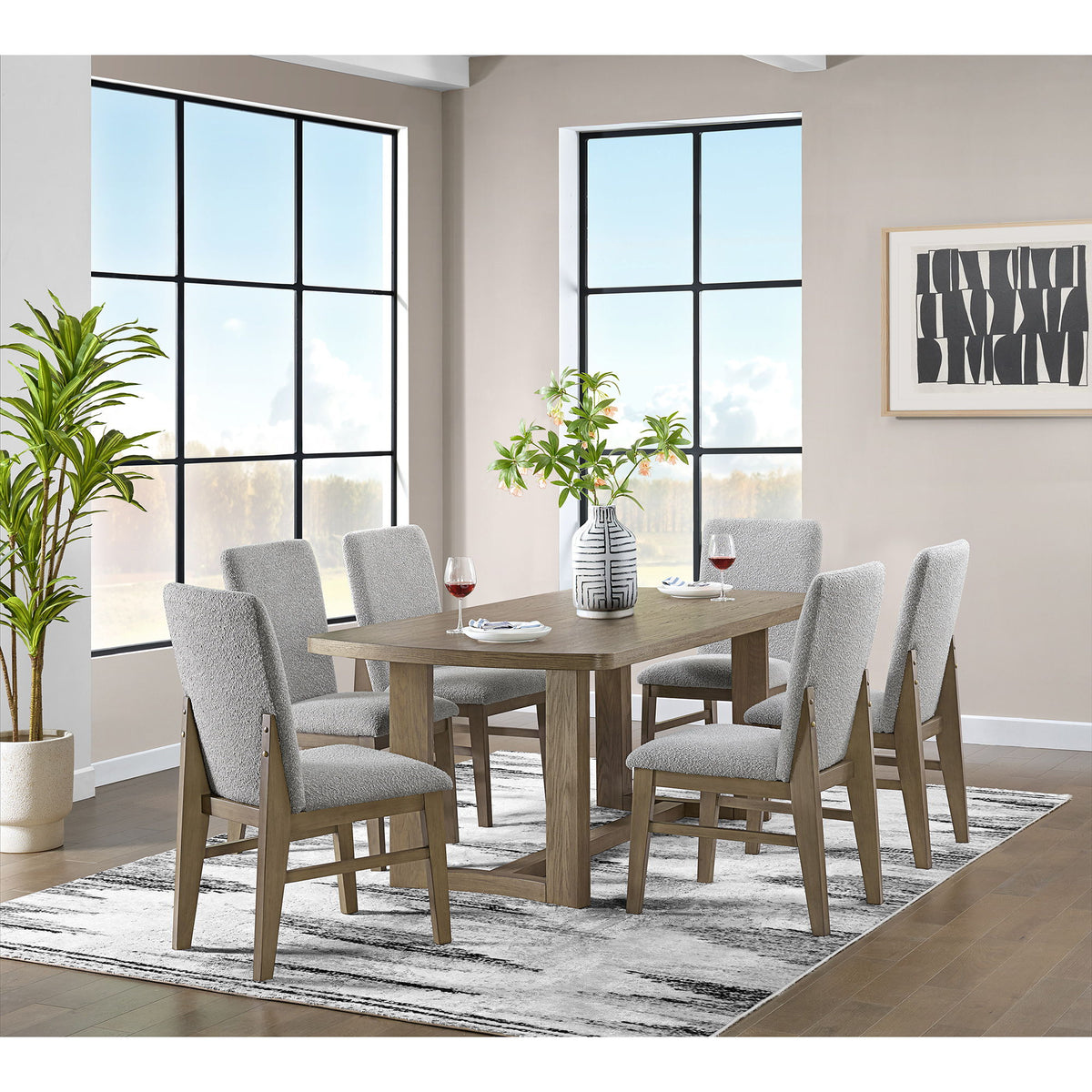 Portland Rectangular Dining Table in Black by Elements International, view 17