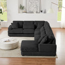 Oversized Sectional Sofa U - Shaped Sofa Couch Modern Sofa Upholstered In Soft Corduroy With A Chaise Lounge For Living Room