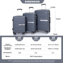 Hardshell Suitcase Double Spinner Wheels Luggage Sets, Lightweight With Tsa Lock, 3 Piece Set