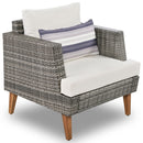6 Pieces All Weather Sofa Set, Outdoor Rattan Sofa With Double Cushions