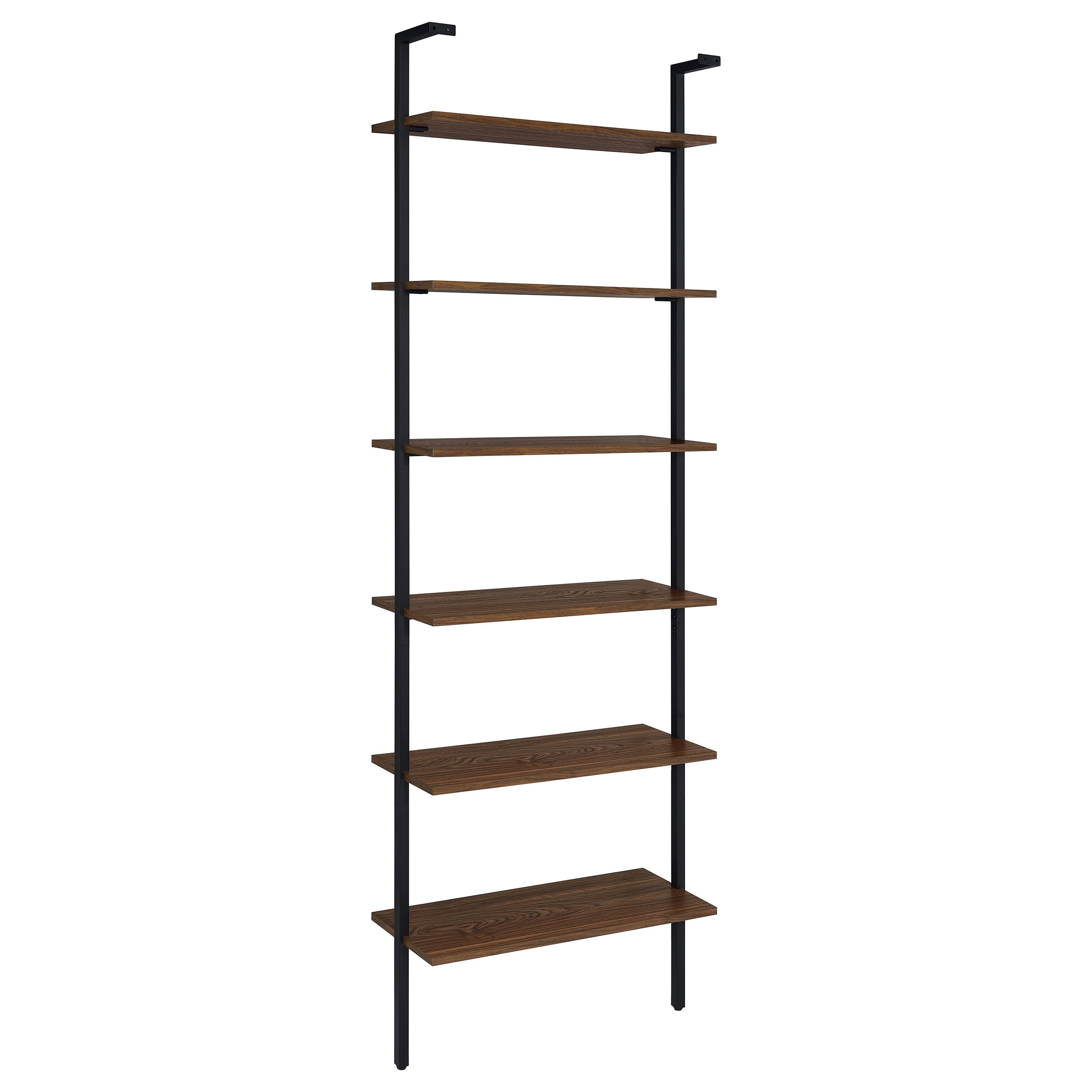 Owens 96-inch 6-shelf Wall Bookshelf Walnut — view 6