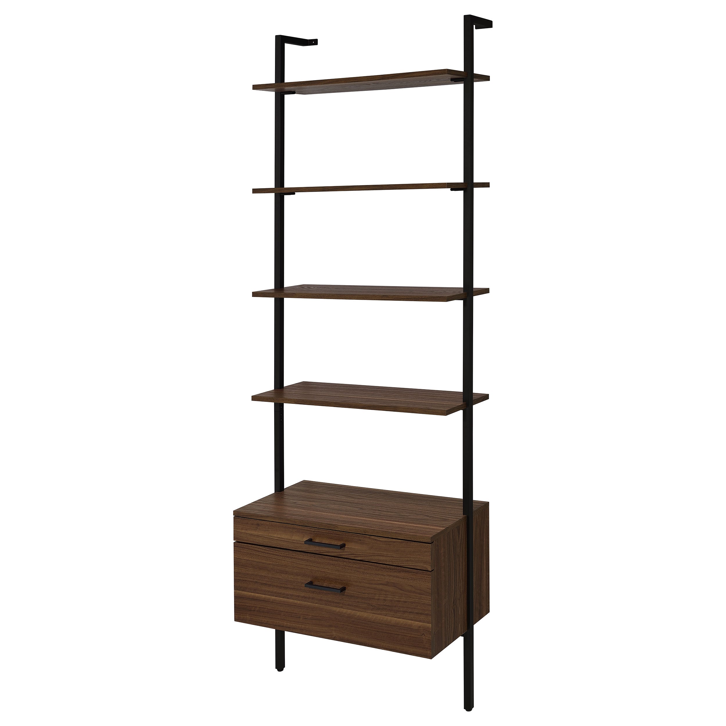 Owens 96-inch 4-shelf Storage Wall Bookshelf Walnut — view 5