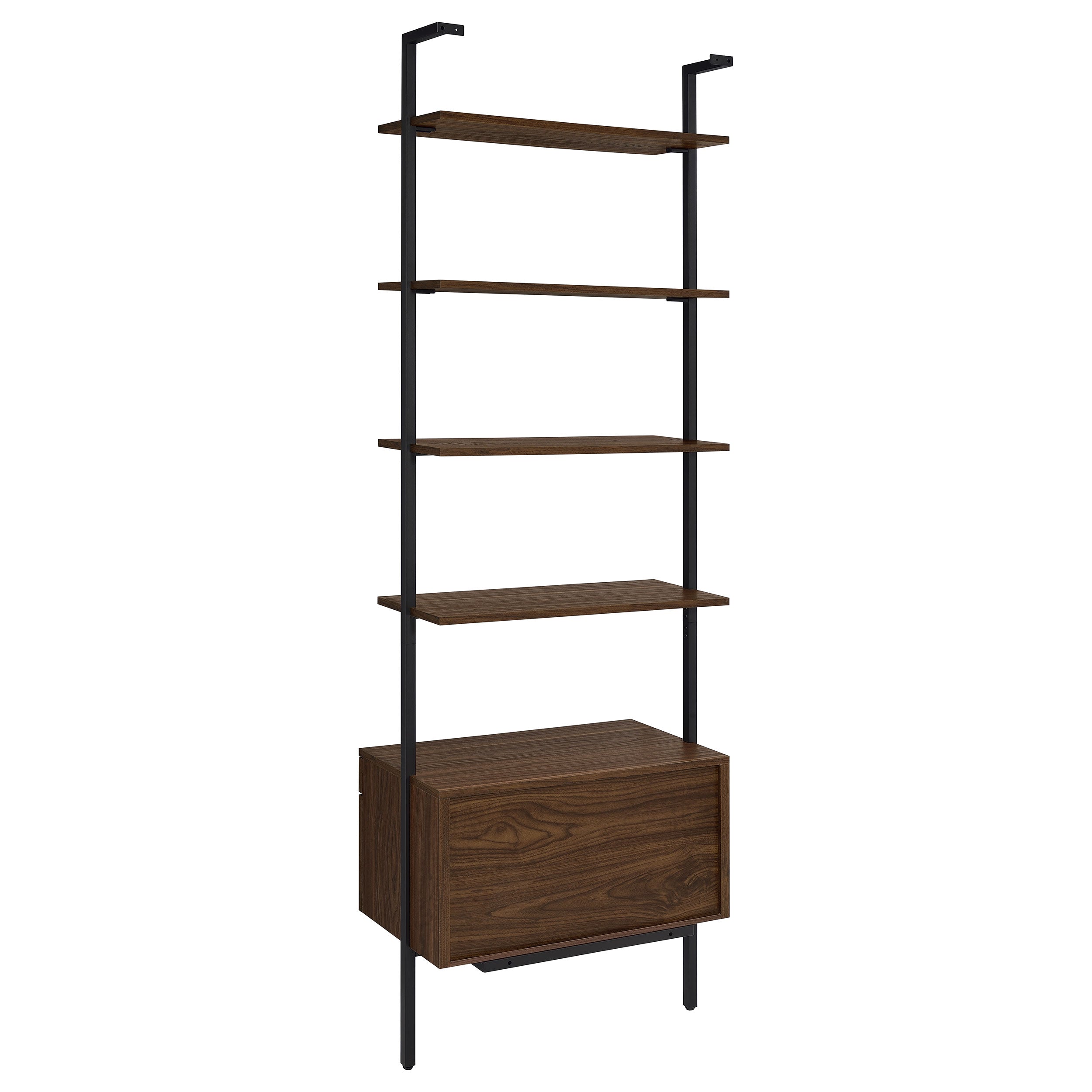 Owens 96-inch 4-shelf Storage Wall Bookshelf Walnut — view 7