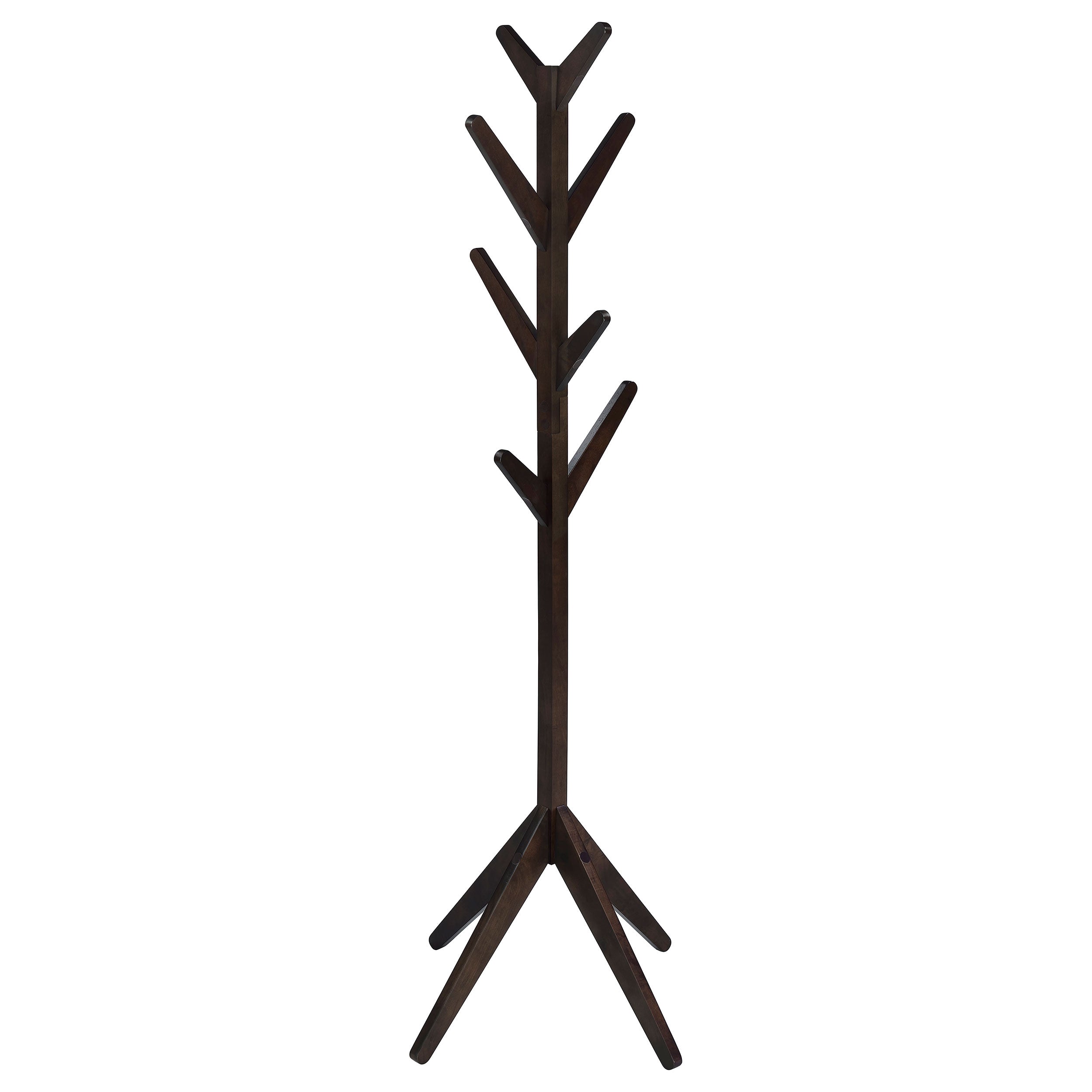 Margaret Solid Wood Coat Rack Clothing Hanger Cappuccino — view 1