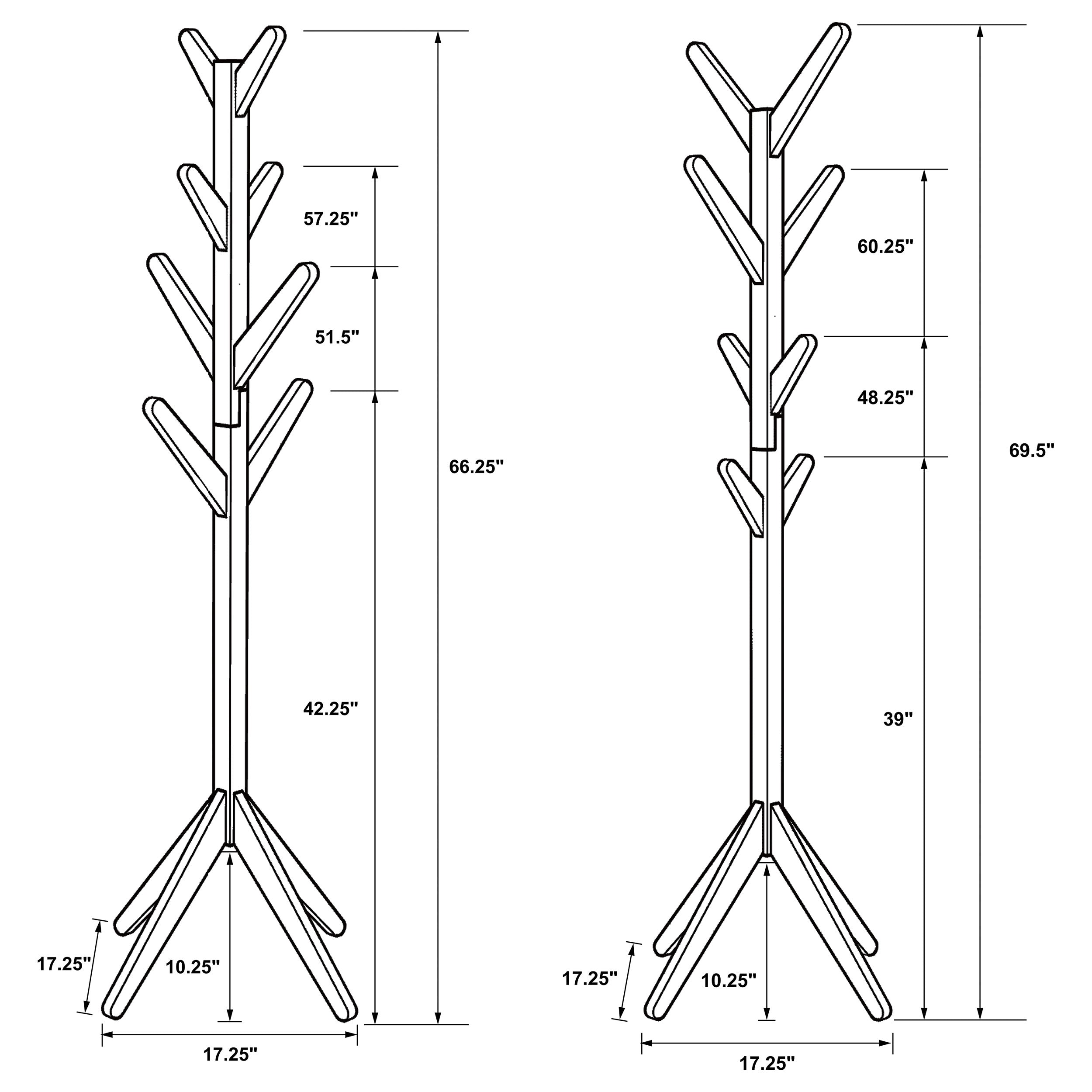 Margaret Solid Wood Coat Rack Clothing Hanger Cappuccino — view 4