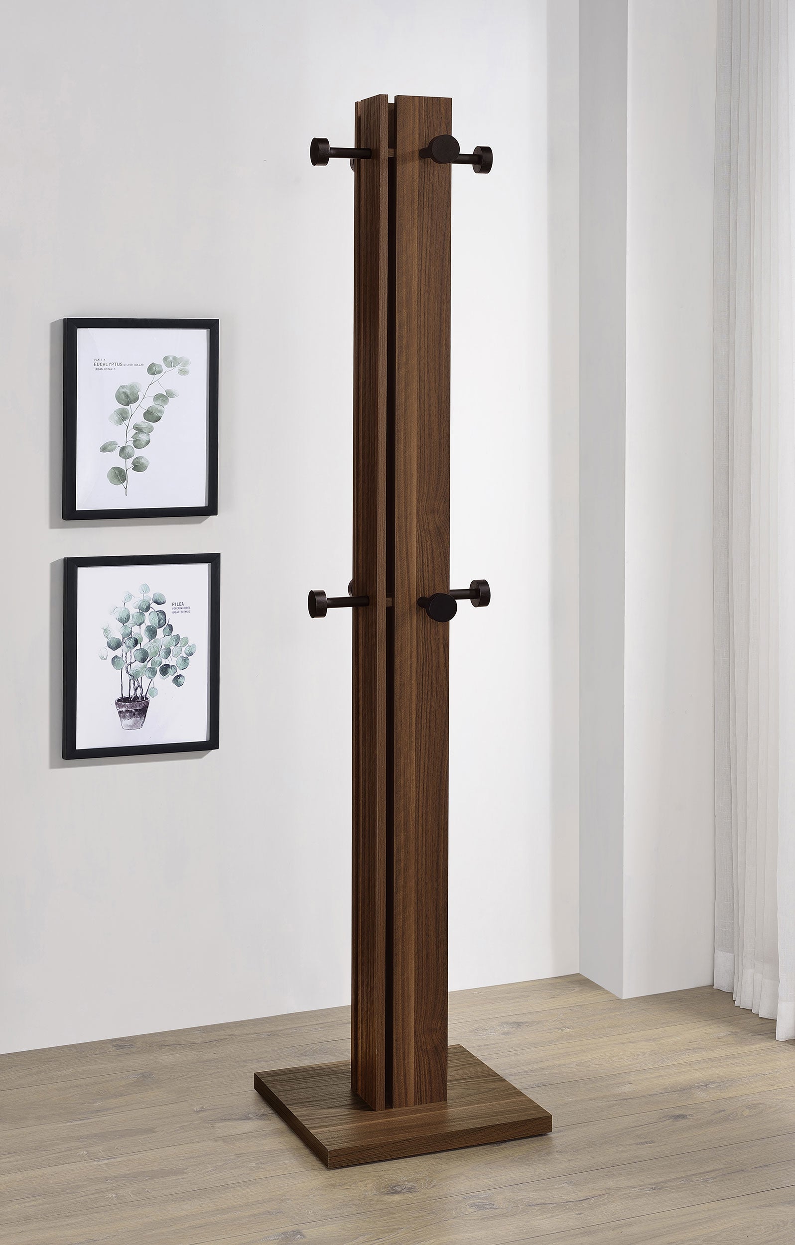 Rikkie Engineered Wood Coat Rack Walnut — view 2