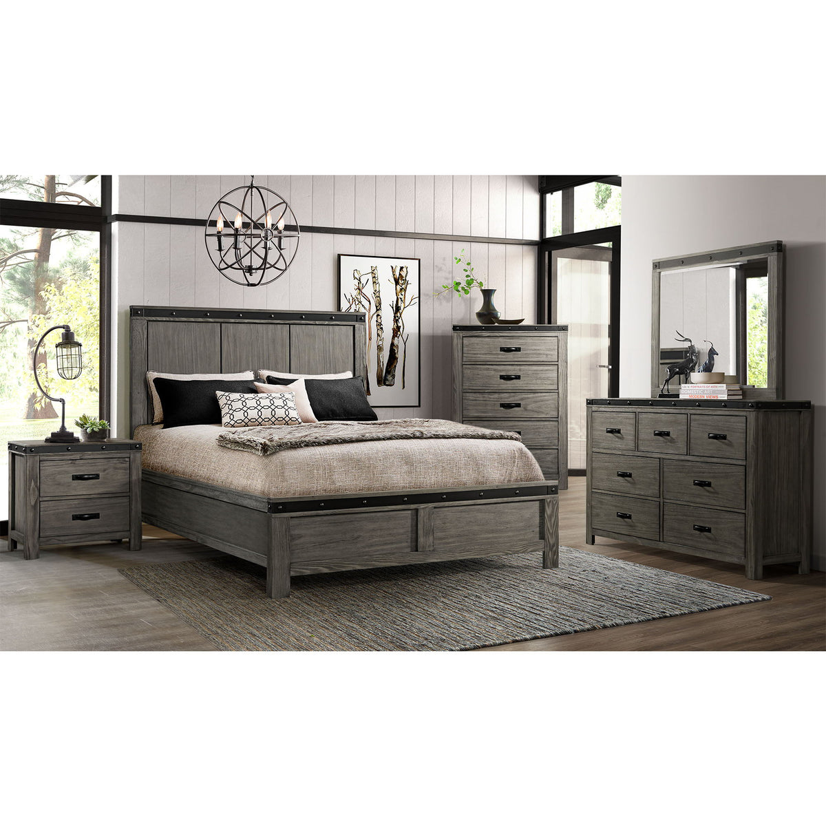 Wade 5-Drawer Chest in Black Finish by Elements International, view 8