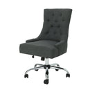 Glory Diamond Tufted Upholstered Office Chair With Rolling Casters And Sloped Arms - Dark Gray / Chrome