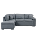 Sleeper Sectional Sofa, L-Shape Corner Couch Sofa Bed With Storage Ottoman & Hidden Arm Storage & USB Charge For Living Room Apartment