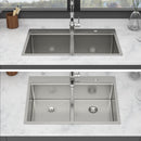 Topmount Drop In Kitchen Sink, Double Bowl 50 / 50 - Brushed Nickel