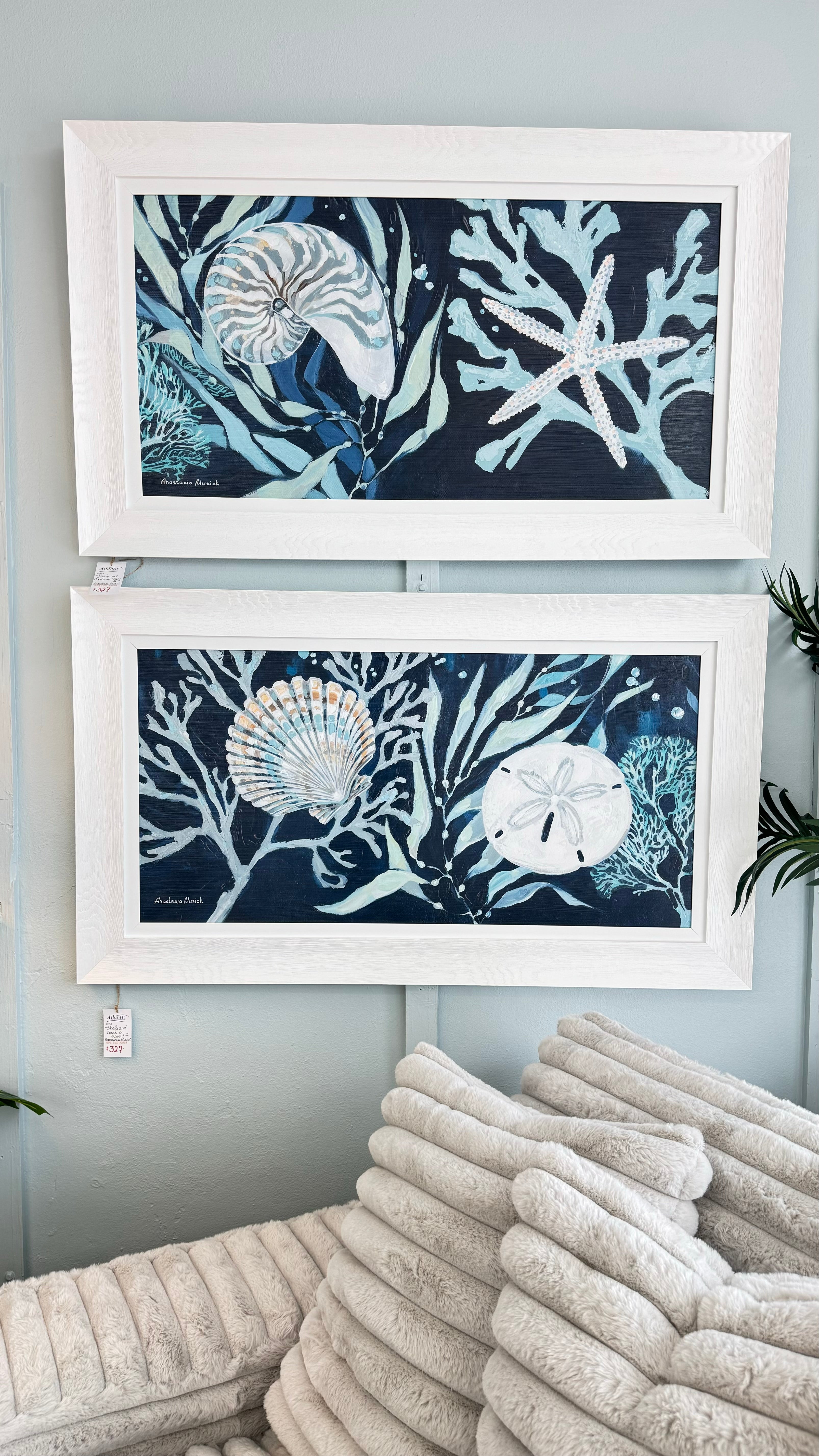 Corals On Blue - Coastal Art - Atlantic Fine Furniture Melbourne FL