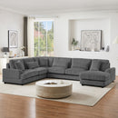 Oversized Sectional Sofa U - Shaped Sofa Couch Modern Sofa Upholstered In Soft Corduroy With A Chaise Lounge For Living Room