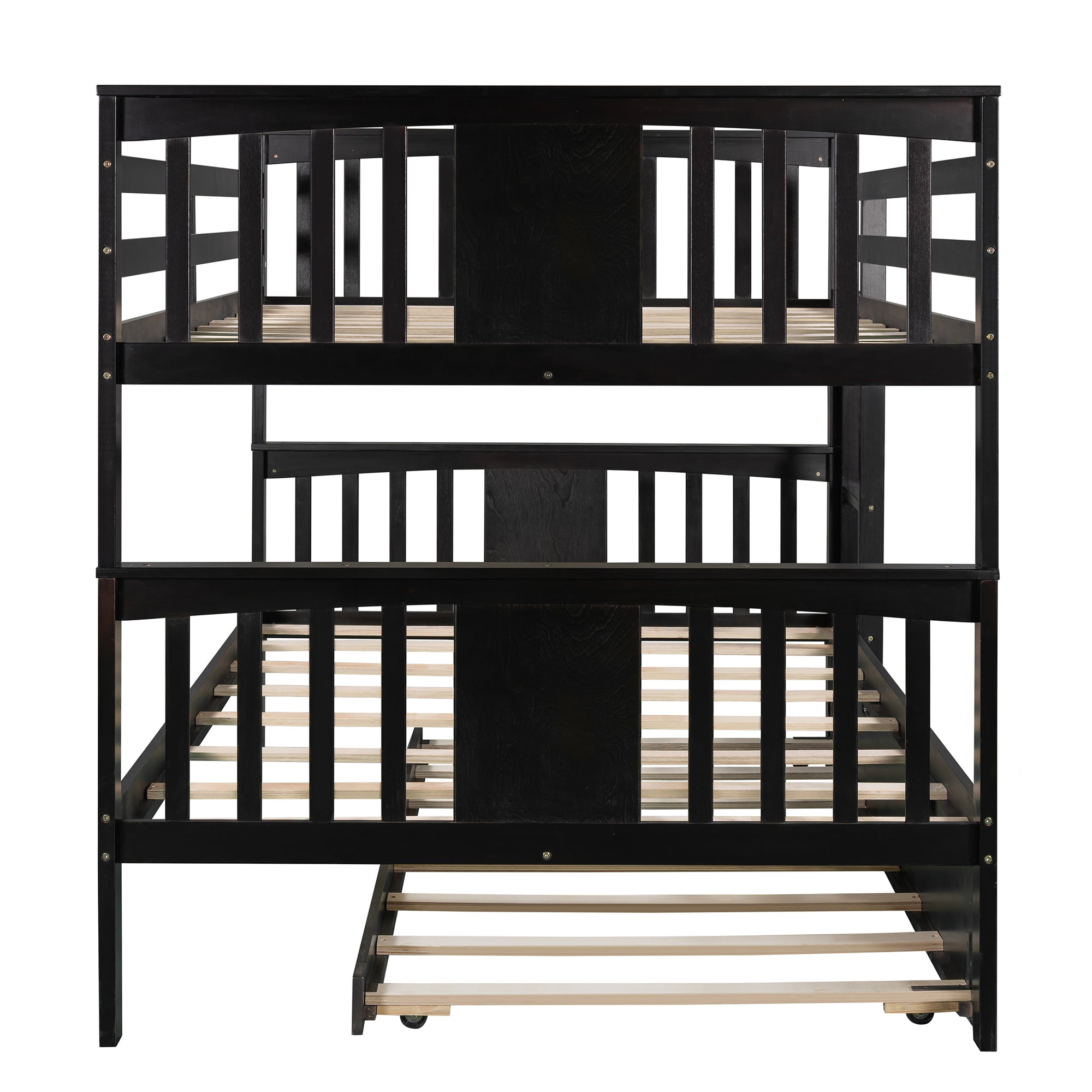 Full over Full Bunk Bed with Twin Size Trundle and Ladder-White(Old SKU: LP000204AAP) - Atlantic Fine Furniture Melbourne FL