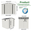 Garden Tool Shed Metal Storage Shed With Peaked Roof Waterproof Lockable Door