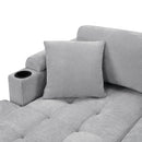 U Shaped Sectional Sofa, Corner Living Room Couch With Built In Cup Holders, Storage, USB Ports