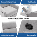 Modern Upholstered Rocker Nursery Chair Plush Seating Glider Swivel Recliner Chair