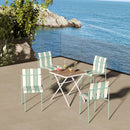 4 Piece Set Of Modern Color Block Designed Single Chairs With Folding Square Table
