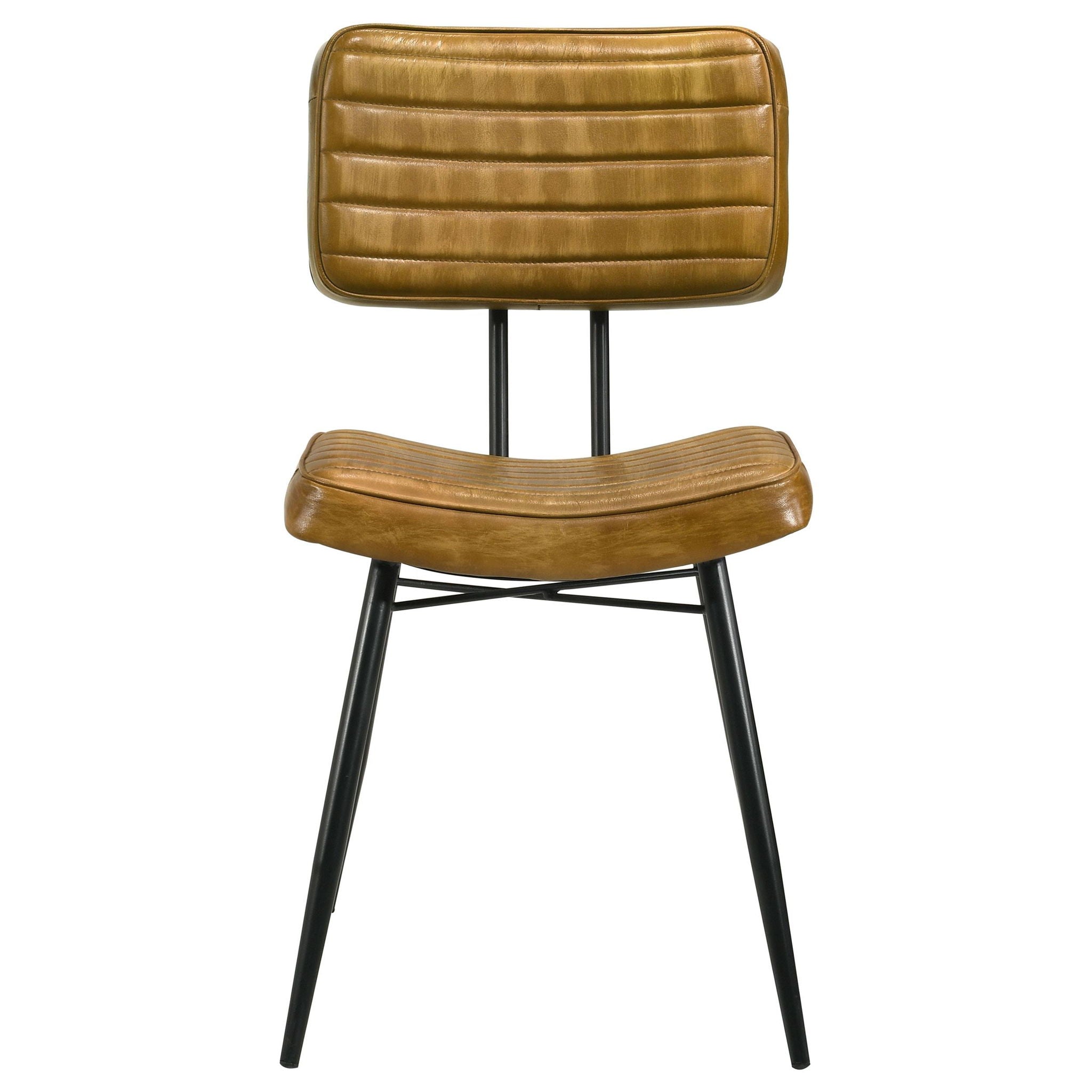 Misty Leather Upholstered Dining Side Chair Camel (Set of 2) - Atlantic Fine Furniture Melbourne FL