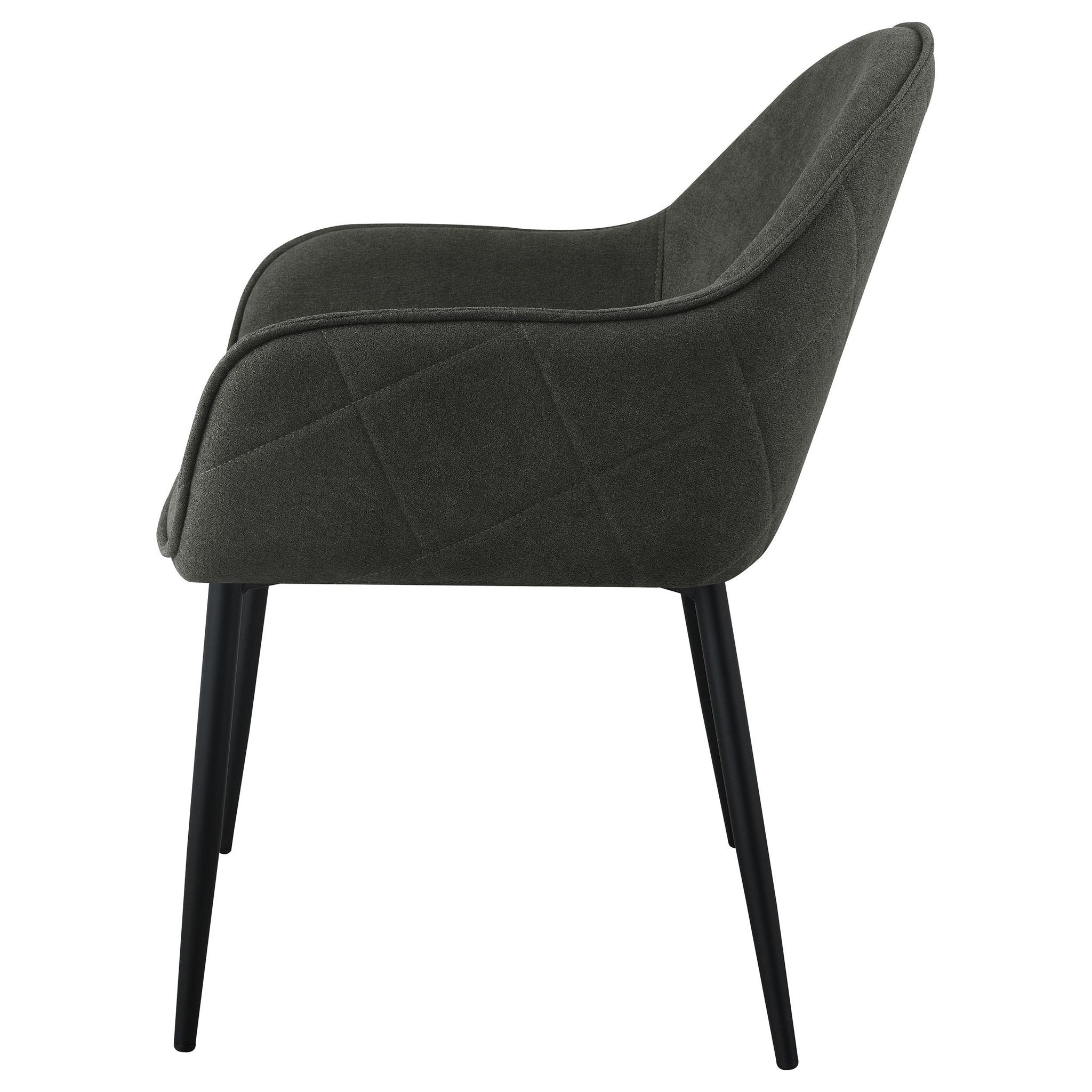 Emma Fabric Upholstered Dining Arm Chair Charcoal (Set of 2) - Atlantic Fine Furniture Melbourne FL