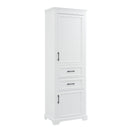 Freestanding Bathroom Vanity Tall With Damping Hinge Doors, Adjustable Shelves - White
