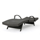 Salem - Contemporary Wicker Chaise Lounge With Arm, Weather Resistant