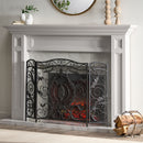 Mariella - Traditional Floral Iron Fireplace Screen With Ornate Design