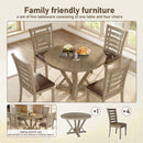 Dining Chairs Modern Farmhouse Rustic Look Distressed Design Ladderback Solid Wood (Set of 2) - Grayish Brown