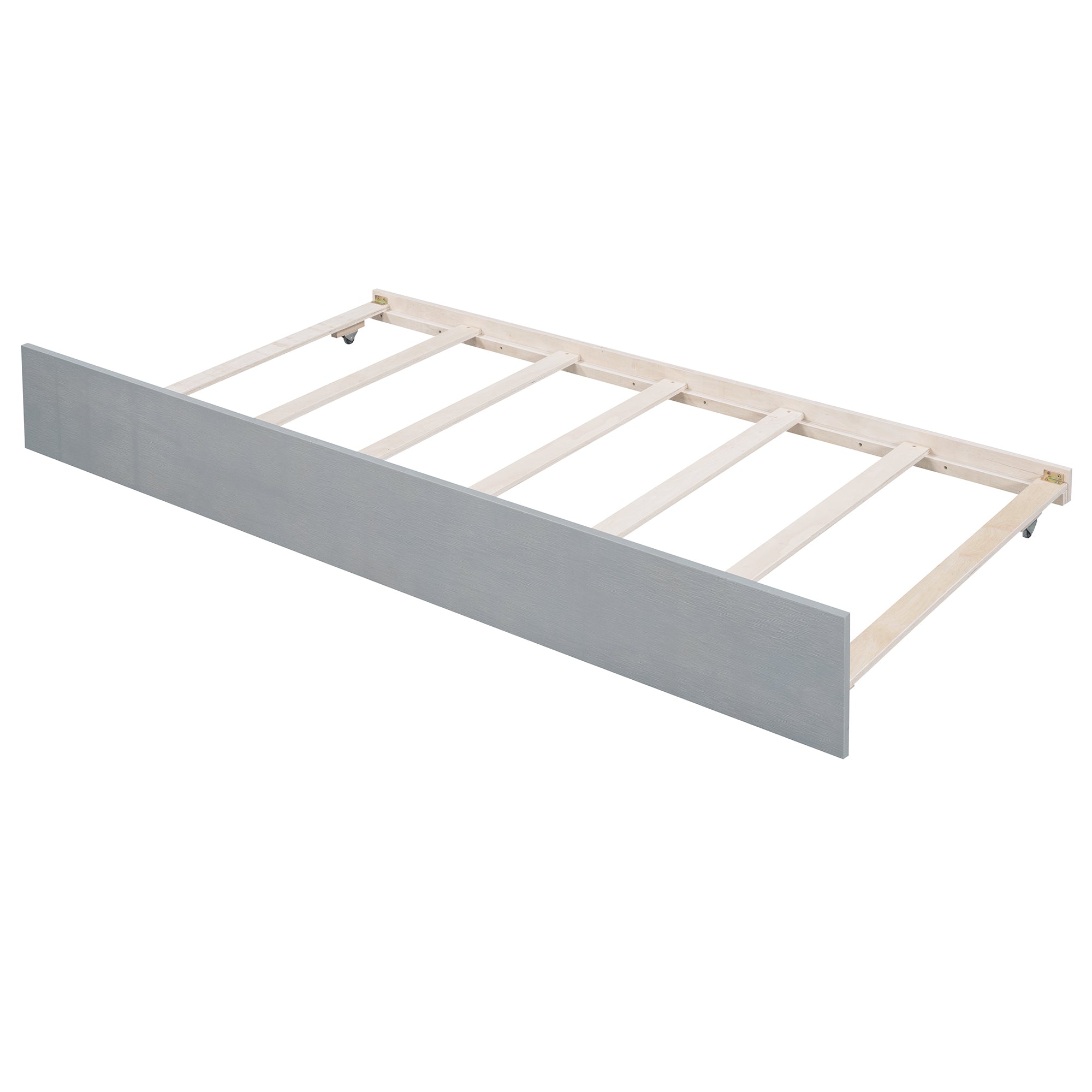 Wood Canopy Bed with Trundle Bed ,Full Size Canopy Platform bed With Support Slats .No Box Spring Needed, Brushed Gray - Atlantic Fine Furniture Melbourne FL