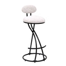 Round Print Bar Stools Upholstered Chairs For Kitchen (Set of 2)