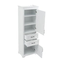 Freestanding Bathroom Vanity Tall With Damping Hinge Doors, Adjustable Shelves - White