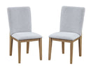 Delphine - Round Dining Table Set With Chairs (Set of 5) - Oak Finish And Gray