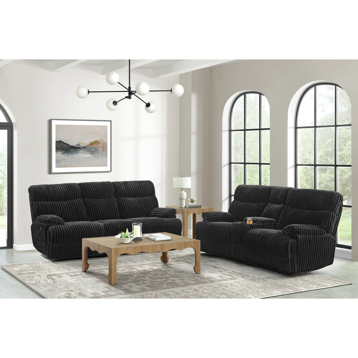 Admiral Living Room Set in Black by Elements International, view 9
