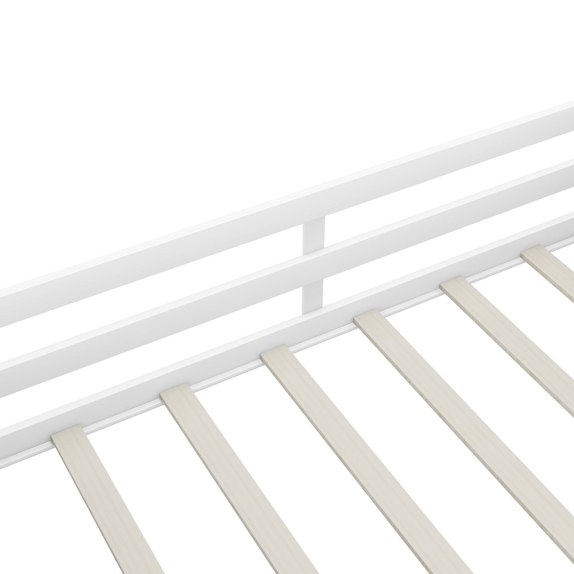Twin Size Low Loft Bed with Two Movable Shelves and Ladder,with Decorative Guardrail Chalkboard,White(Old SKU: WF283286AAK) - Atlantic Fine Furniture Melbourne FL