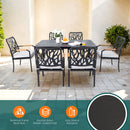 Outdoor Patio Furniture Dining Set With Sunbrella Fabric, Rectangular Table With Umbrella Hole