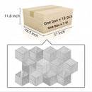 Hexagon Natural Stone Marble Tile, 3D Fluted (Set of 12)