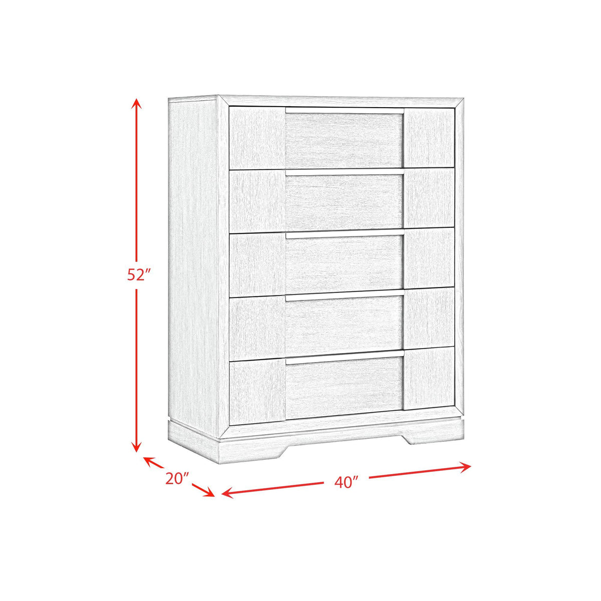 Kelis 5 Drawer Chest in Gray by Elements International, view 8