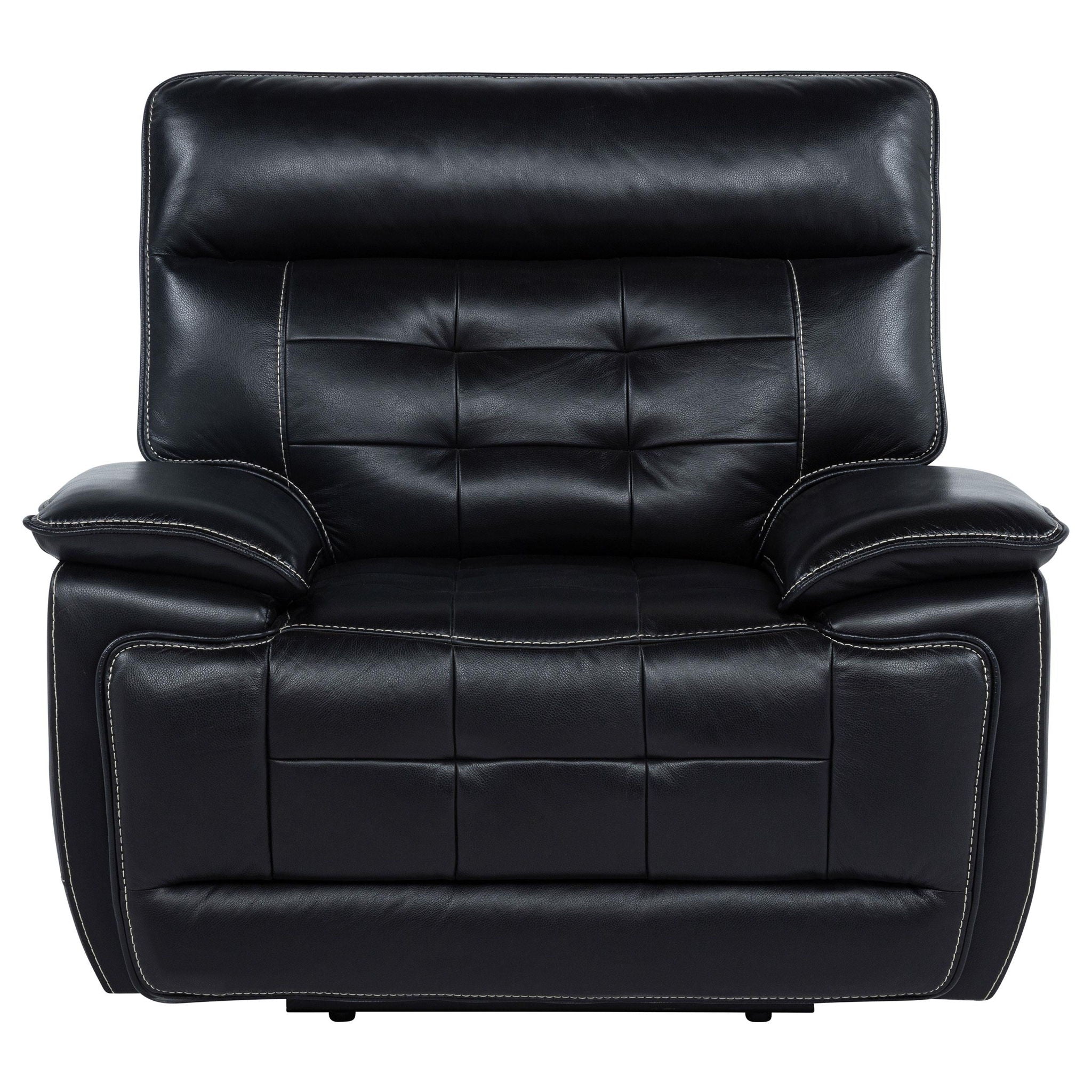 Hewitt Leather Upholstered Dual Power Recliner Chair Black