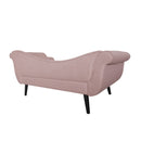 Auroral - Velvet Upholstered Chaise Lounge With Scrolled Arms And Tapered Legs - Blush