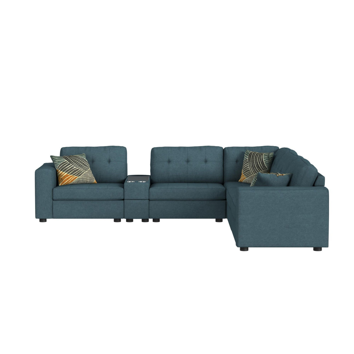 Options One Living Room Set Sectional in Blue by Elements International, view 34