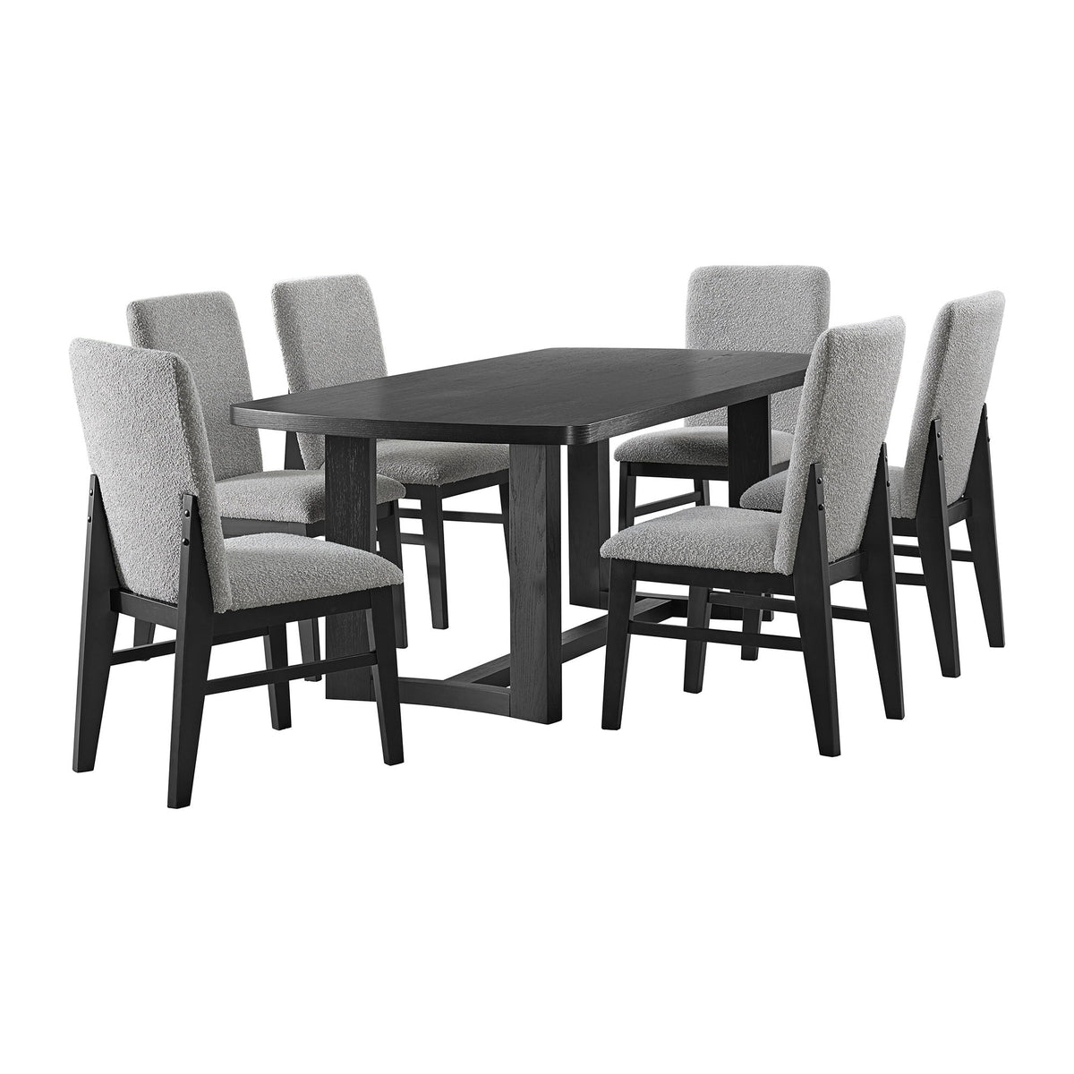 Portland Rectangular Dining Room Set in Black by Elements International, view 4