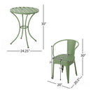 3 Piece Bistro Set With Table And 2 Chairs - Green