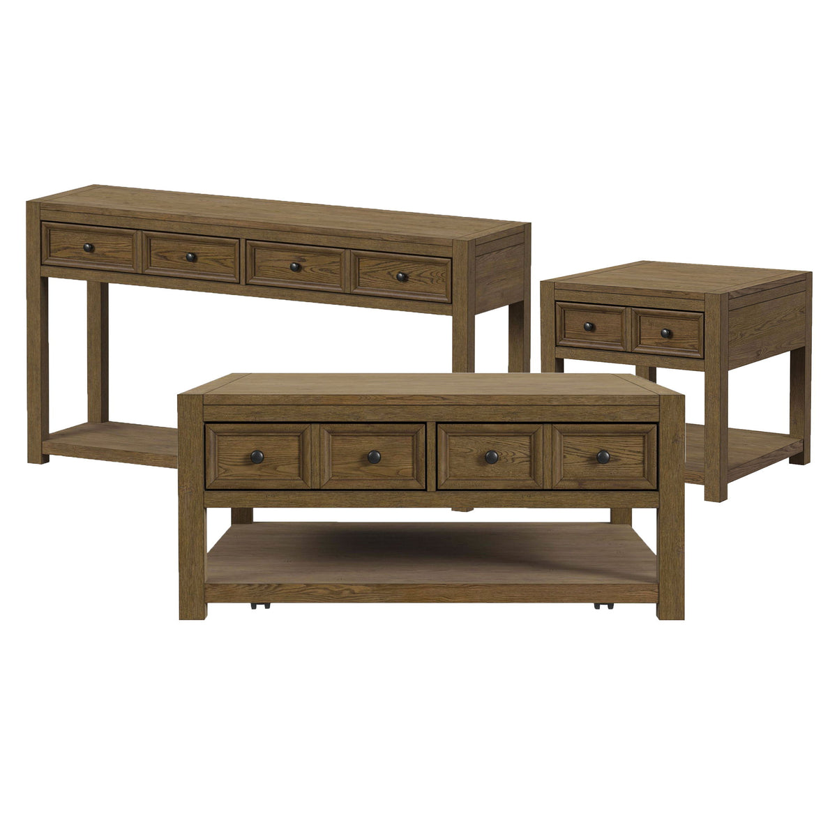 Heritage & Home Occasional Table Set in Light Brown by Elements International, view 3