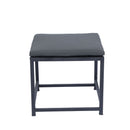 9 Pieces Patio Dining Sets Outdoor Space Saving Rattan Chairs With Glass Table Top Wicker And Cushion - Dark Gray