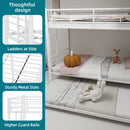 Bunk Bed For Kids, Convertible Frame With Ladders & Guardrail