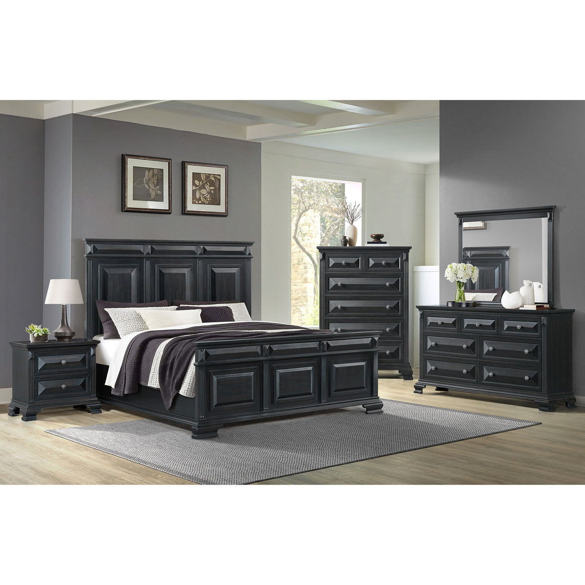 Bridgestone 6-Drawer Chest in Black by Elements International, view 14