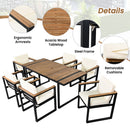 7 Pieces Outdoor Dining Set Patio Dining Table And Chair Set With And Removable Cushions For Patio