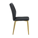 Medieval Modern Dining Chairs With Cushions And Metal Legs Material (Set of 4) - Black