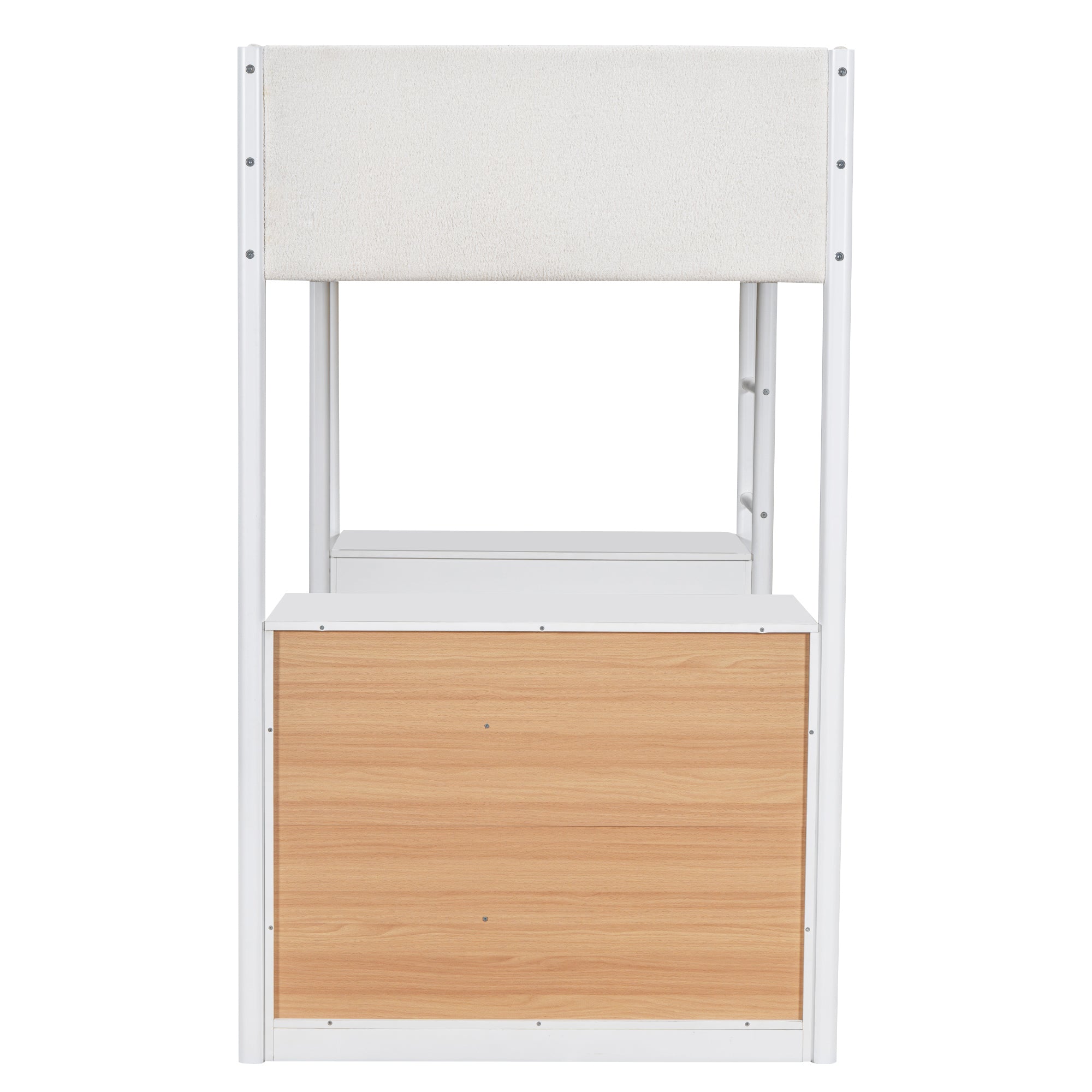 Twin Size Teddy FleeceLoft Bed Wood Bed, White - Atlantic Fine Furniture Melbourne FL