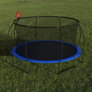 Pumpkin 14 Ft Outdoor Trampoline With Basketball Hoop Enclosure Net Ladder And Metal - Black / Blue