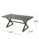 Rolando - Outdoor Aluminum Dining Table With Steel Frame